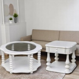 New Classic coffee table 3 pieces, CT-7875 - white