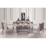 10CH dining table + buffet mirror modern  