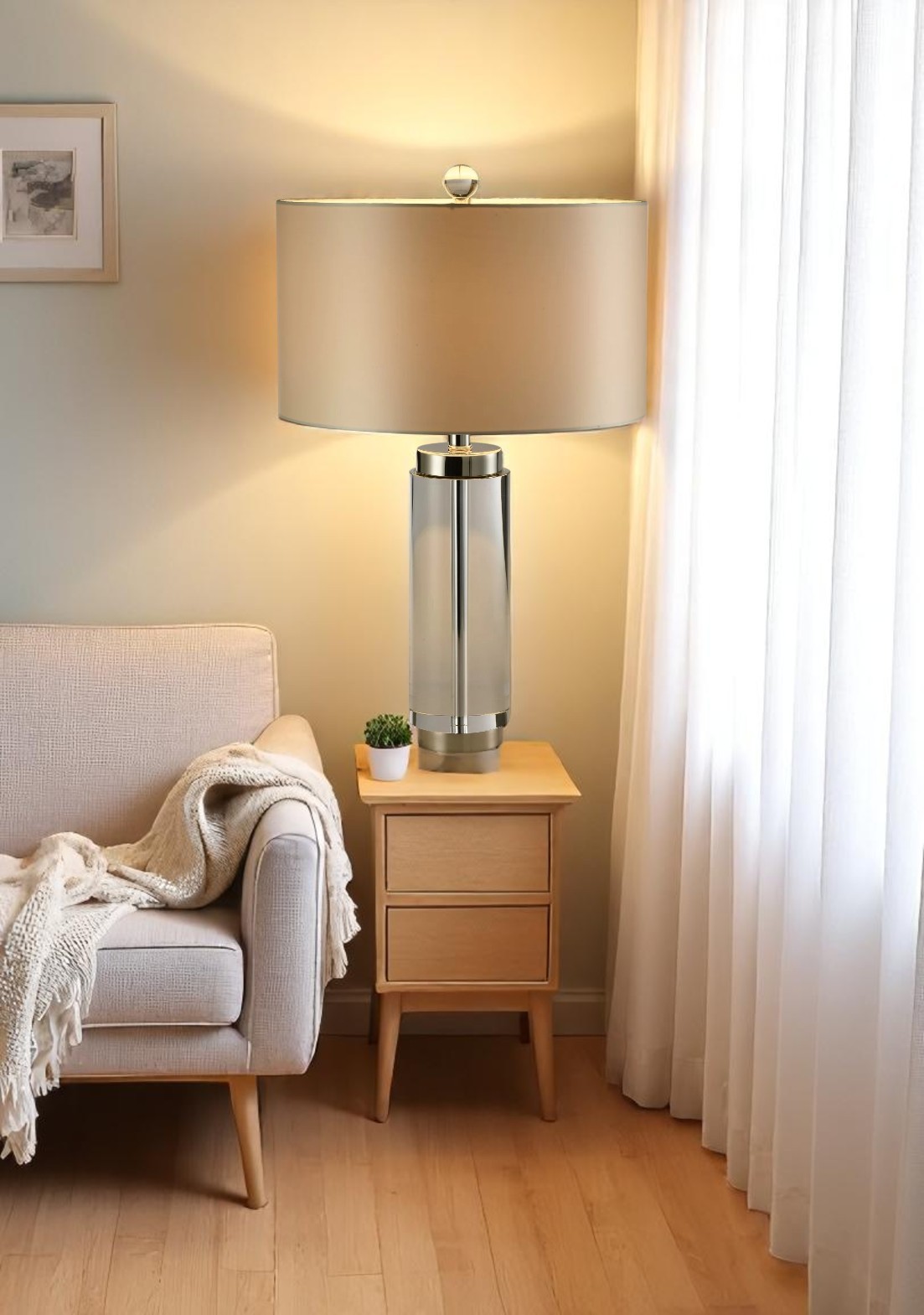 Acrylic Column Table Lamp, HB-2424