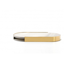 Serving Tray, marbel, KL- 2020110, white and gold