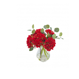 Red flowers Vase TRD-1211 - glas