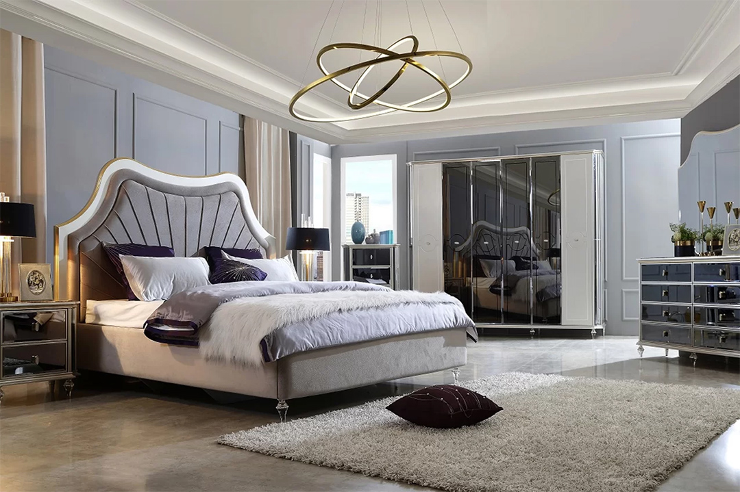Modern bedroom without wardrobe 9040