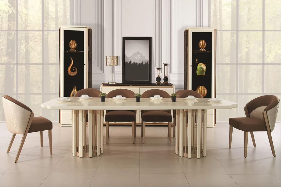 Modern (1+ 12) dining table with buffet