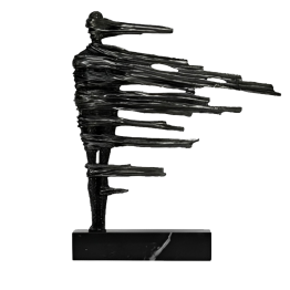 Abstract statue of a man mounted on a base - black color HT-33076 