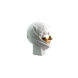 A decorative masterpiece in the form of a statue head - white and gold HT-69958