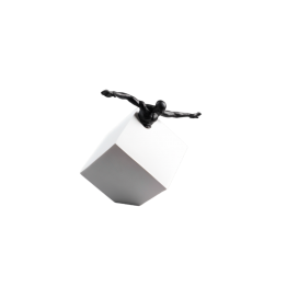 Decorative human statue with a cube-shaped base HT-69962