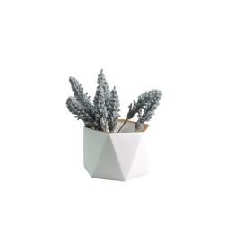 Ceramic vase, geometric shape, HT-69964 - white