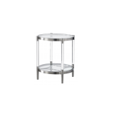 3-piece silver tea table set with glass top HY-806-24