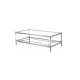 3-piece silver tea table set with glass top HY-806-24