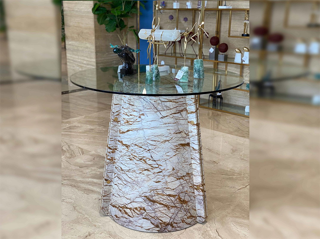 طاولة استاند مودرن SKEB-054 - سطح زجاجى