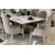 طاولة طعام 14 كرسي + بوفية ومراية كلاسيك باللون الفضي 9045