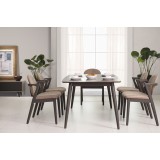 Modern Dining table 8 chairs with modern buffet LDS-041 - Brown