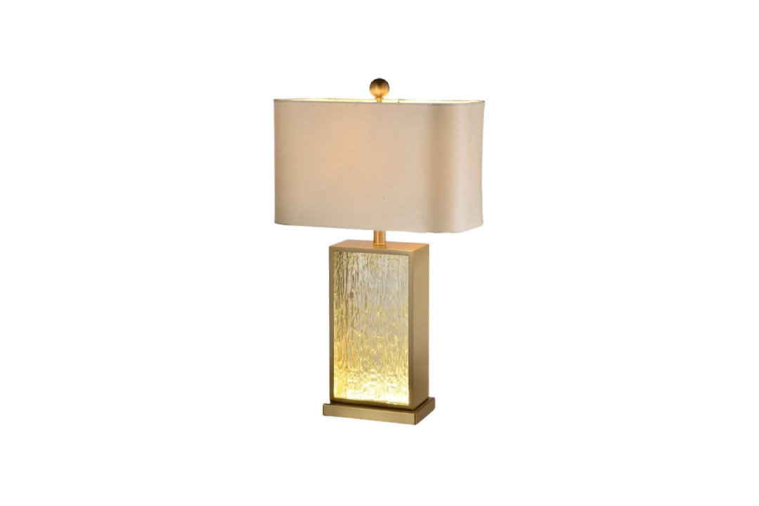 Lampshade with a rectangular base in golden color HB-2008
