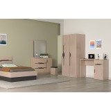 Modern bedroom with two single beds and a desk AB-25-2B