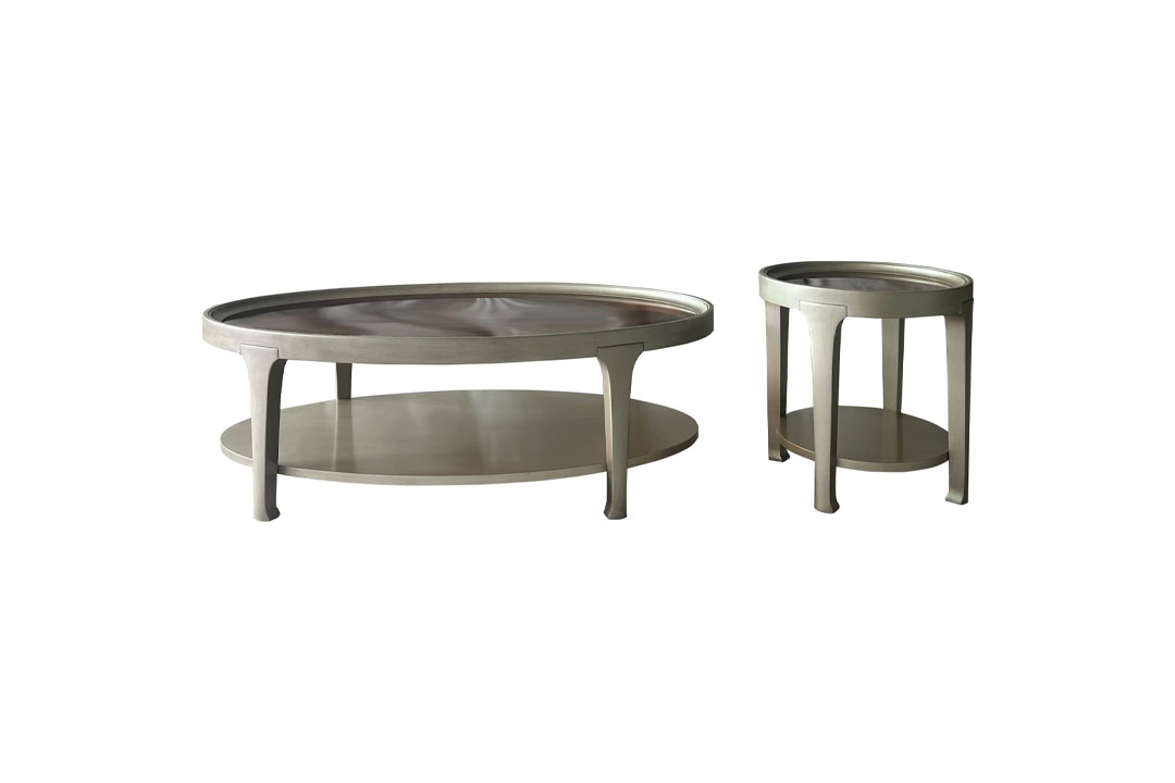 Classic 3-piece tea tables in silver CT-082/ET082