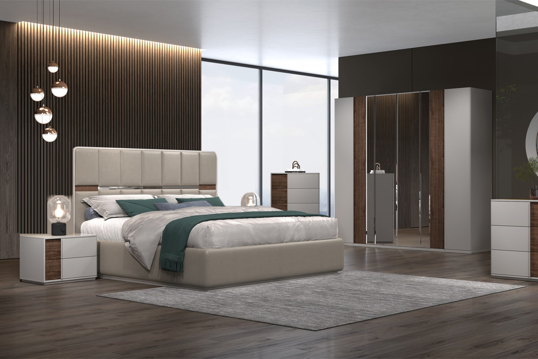 Modern bedroom, 8-door wardrobe, 243