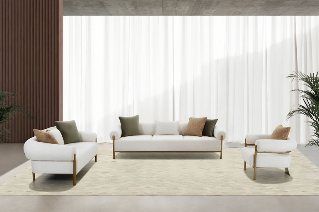 Modern 4 piece sofa set beige DY-23029