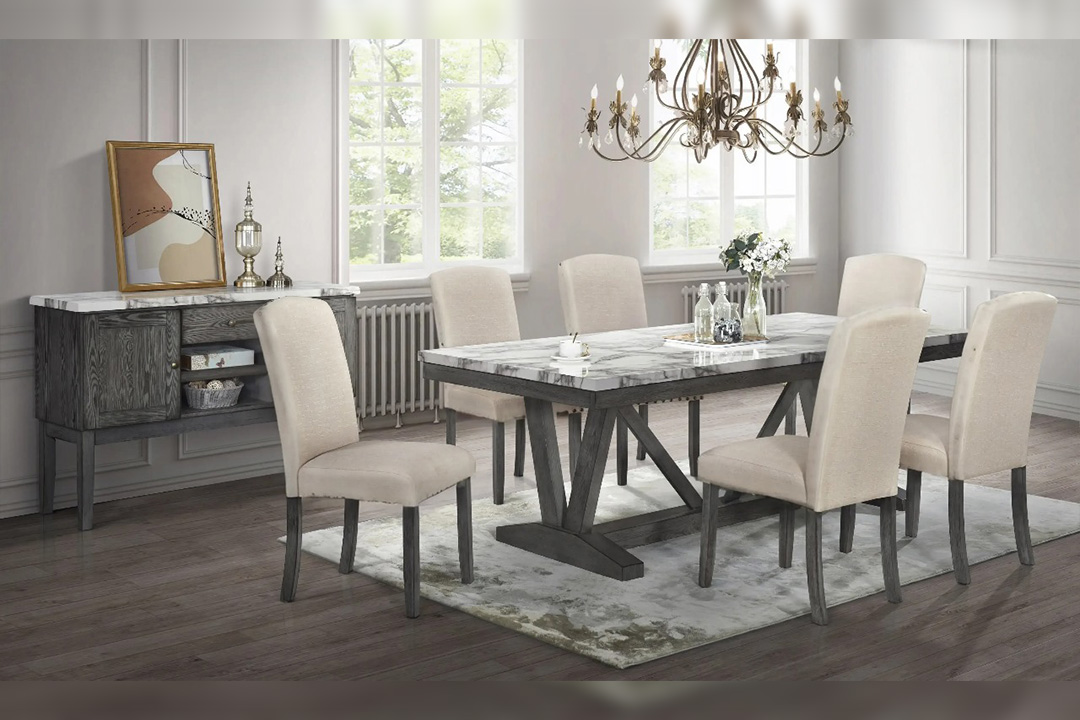 Dining table with 8 chairs modern Mapleton 