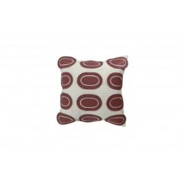  Sofa pillow (45*45) in burgundy and white SJ-230001-B