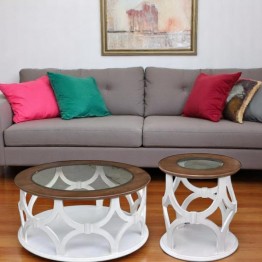 New Classic round tea table 3 pieces QAS-0011-New (Light)