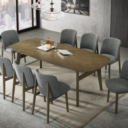 Dining table with 8 chairs + modern buffet MIT-3202-1