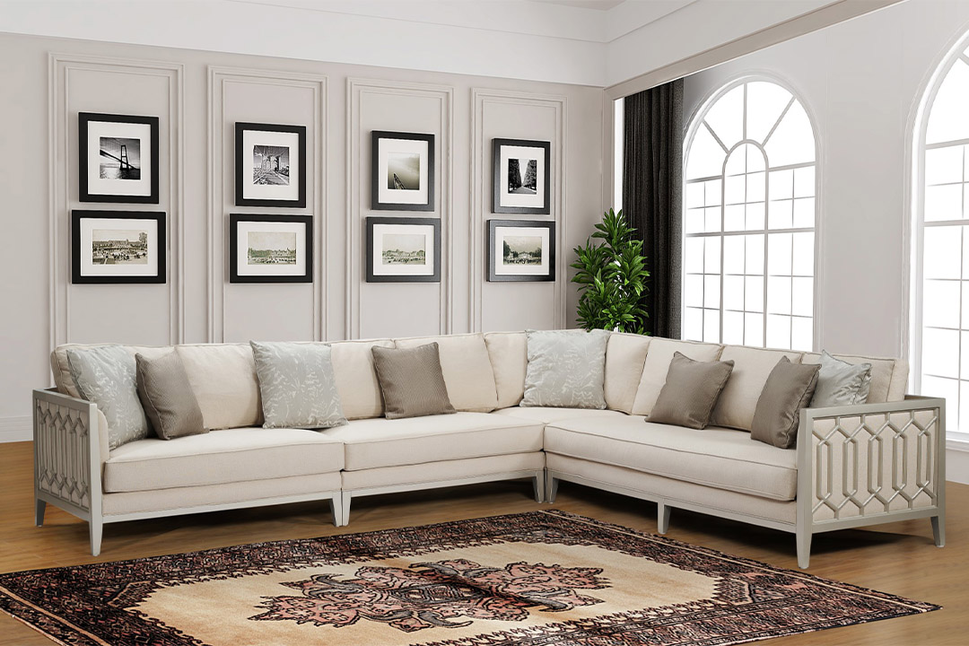 New Classic Beige corner sofa set F-216