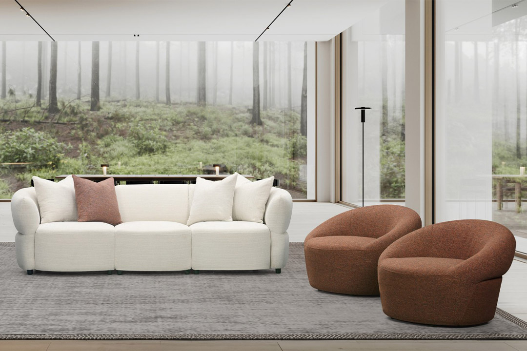 Modern beige 5 piece sofa set YP-8057