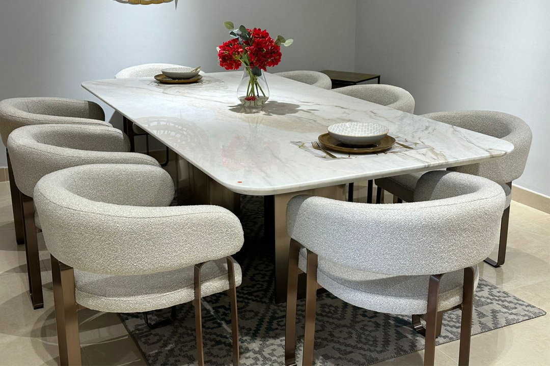 white dining table, 300 x 120 x 75 cm CT-1006