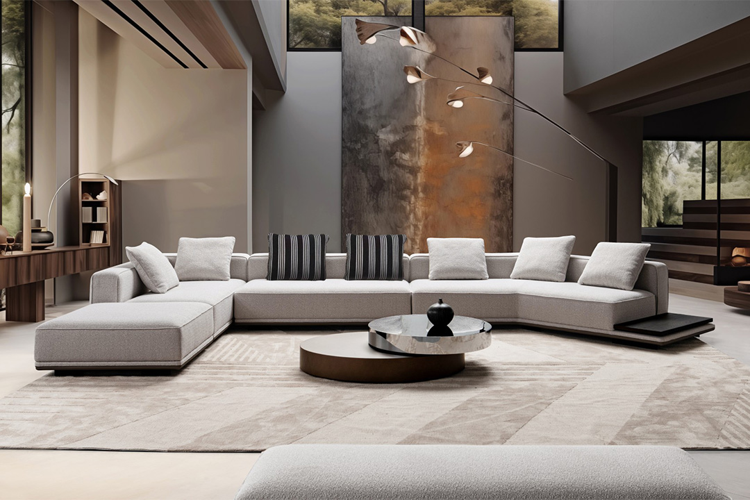 Modern corner sofa set (right) + Ottoman XF-562