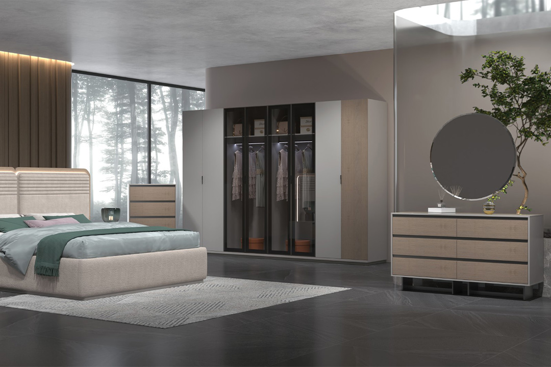 Modern bedroom 8 door wardrobe 340