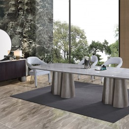 Modern dining table 12CH + buffet mirror 307