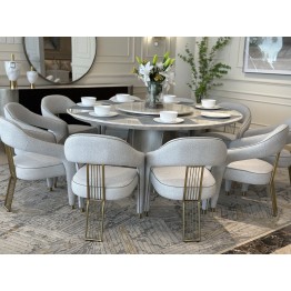 Round dining table 8 chairs modern 307