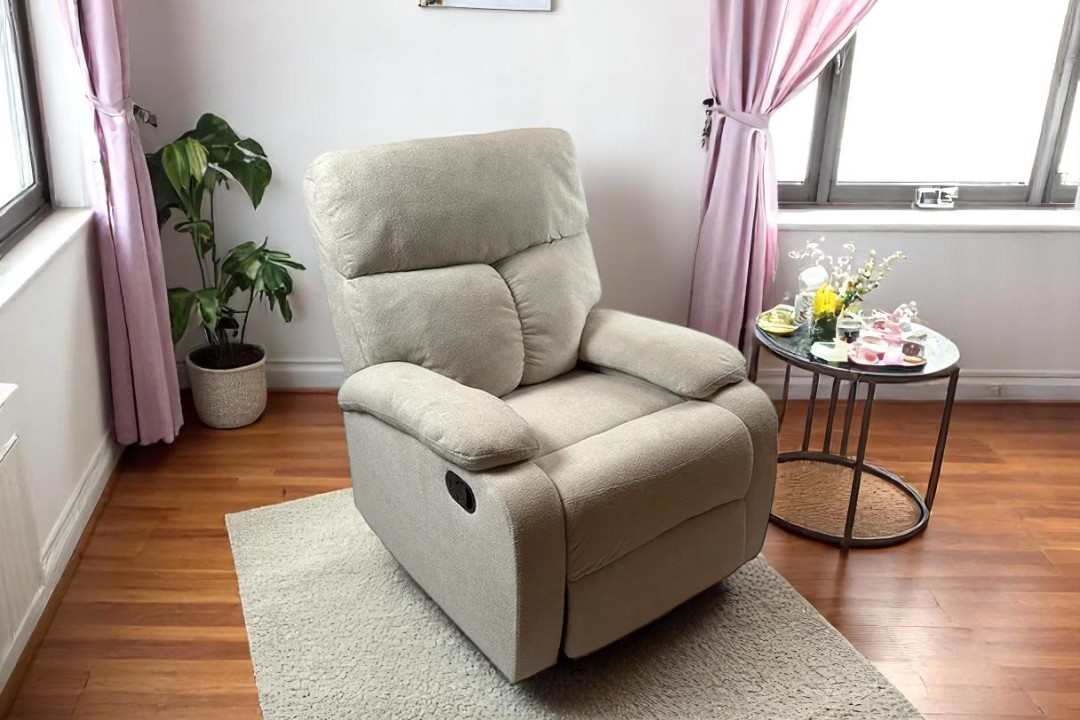 Beige recliner chair T-01