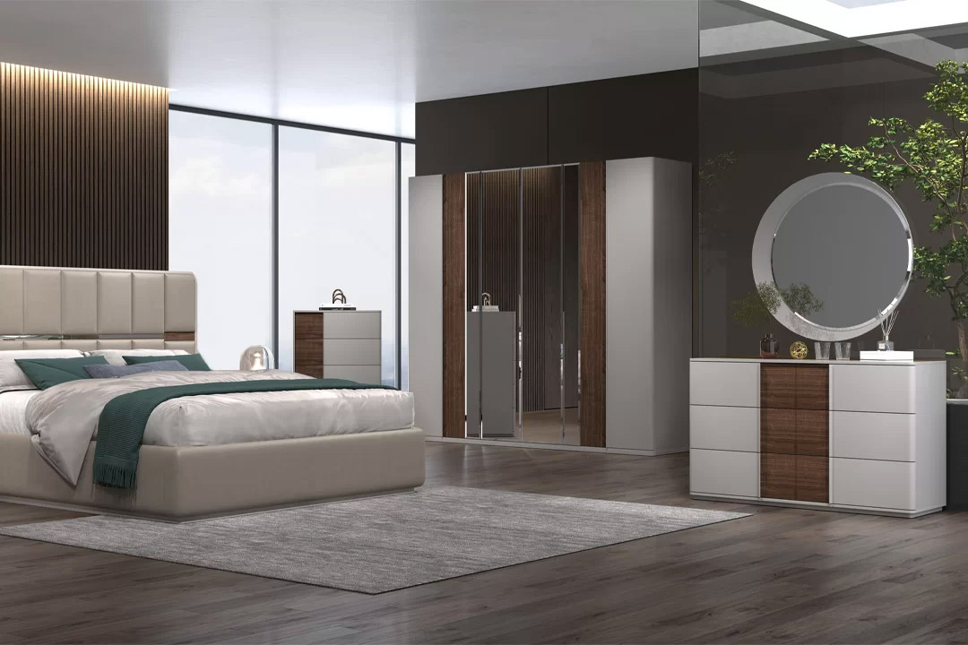 Modern bedroom, 8-door wardrobe, 243