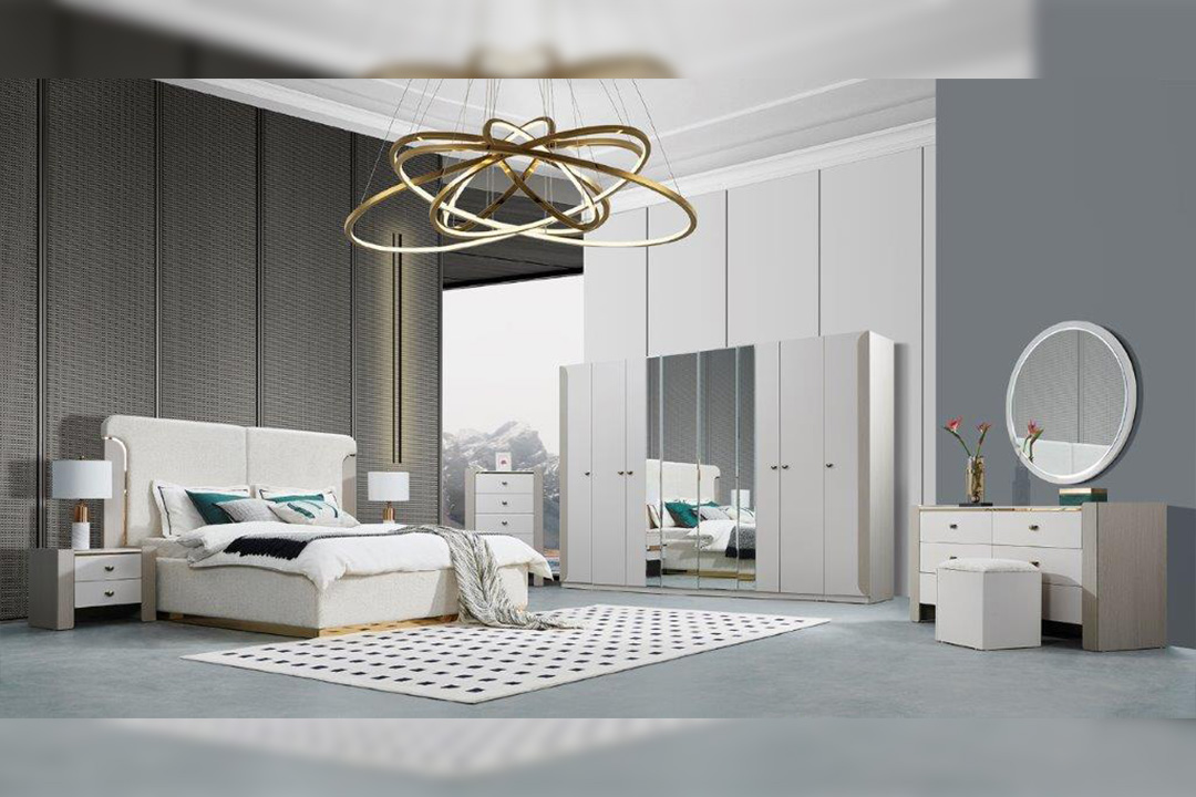 Modern bedroom, 8-door wardrobe 370