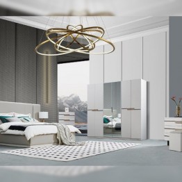 Modern bedroom, 6-door wardrobe 345 