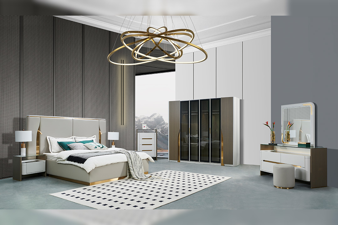 Modern bedroom, 6-door wardrobe 367