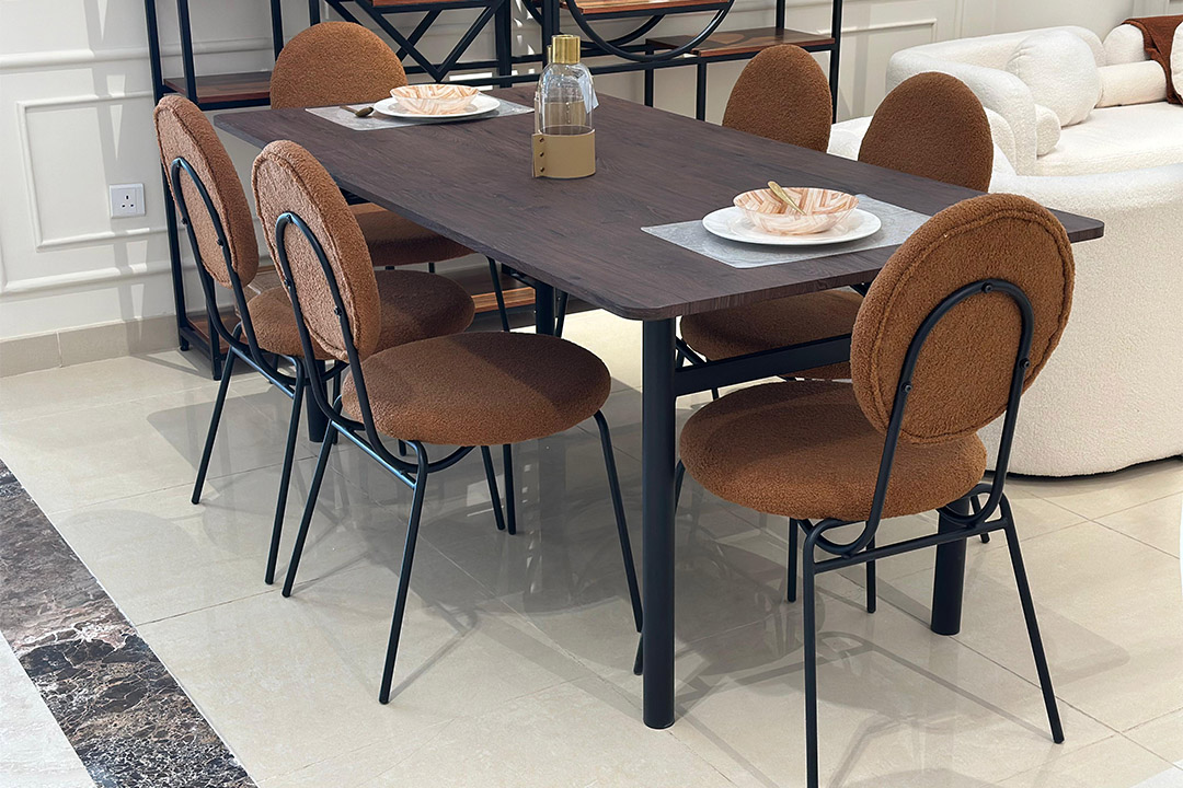 Dining table with 8 chairs modern DT-BF4 (LAR14-Orange)