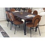 Dining table with 8 chairs modern DT-BF4 (LAR14-Orange)