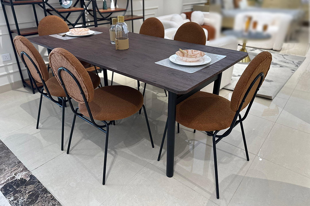 Dining table with 8 chairs modern DT-BF4 (LAR14-Orange)