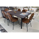 Dining table with 8 chairs modern DT-BF4 (LAR14-Orange)
