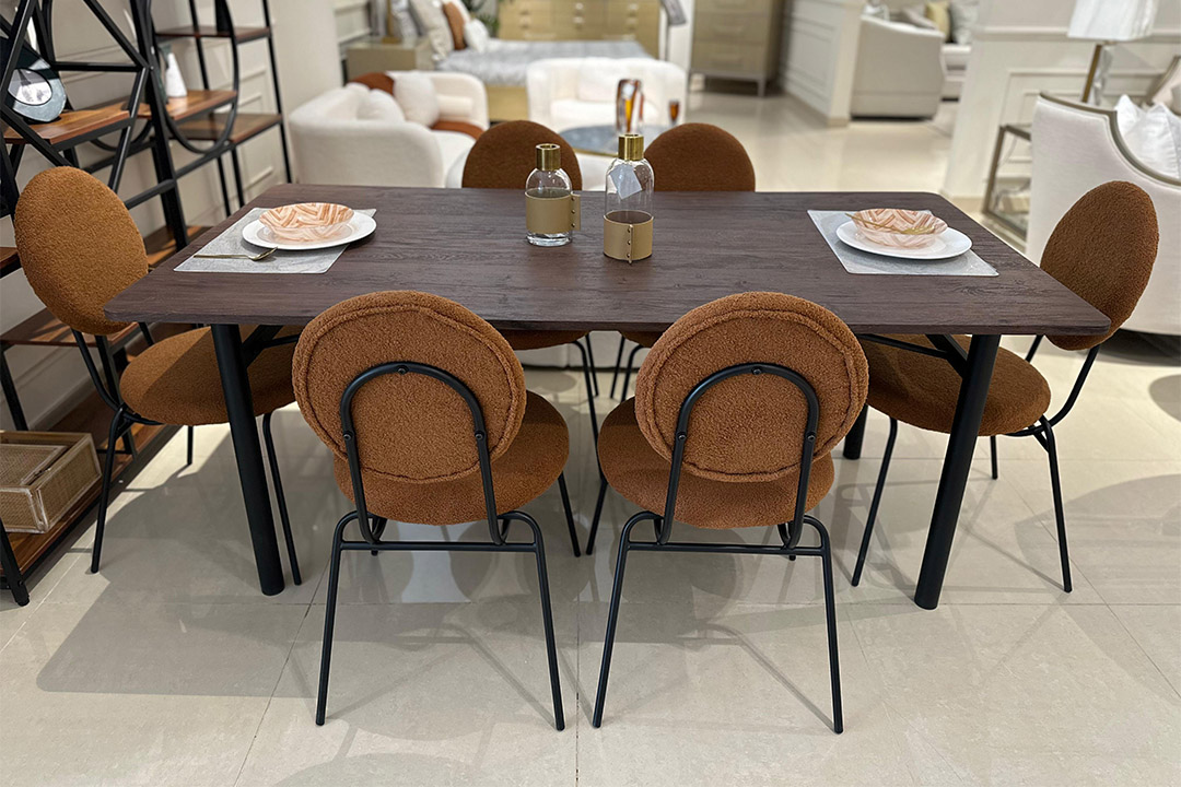 Dining table with 6 chairs modern DT-BF4 (LAR14-Orange)