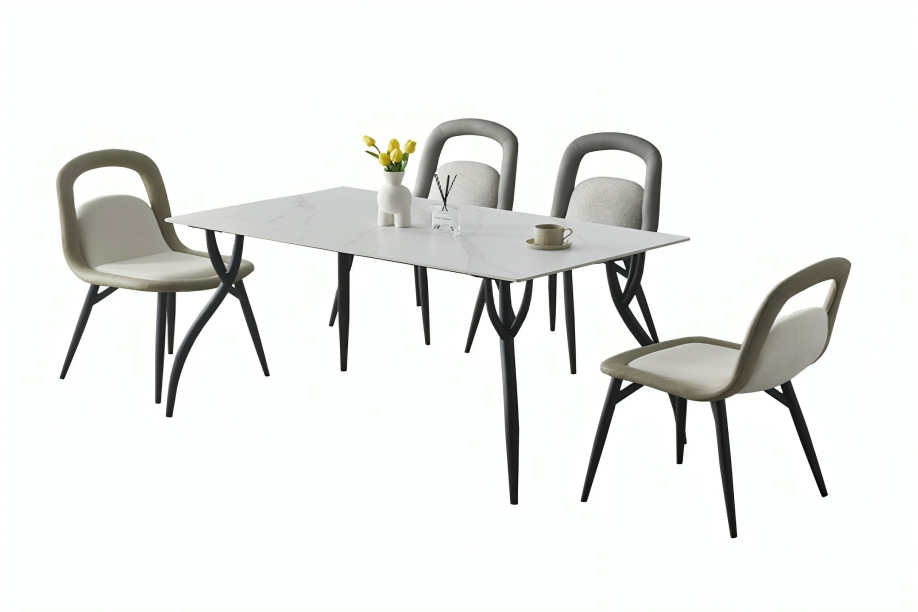 Dining table with 6 chairs modern DT-BF12