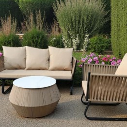  outdoor seating 3 piece set with a single table 93