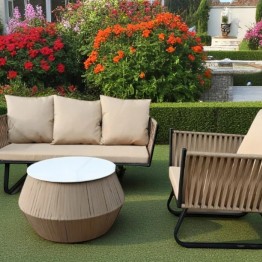  outdoor seating 3 piece set with a single table 93