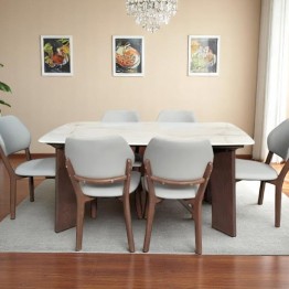 Dining table with 8 chairs modern T-66/S16