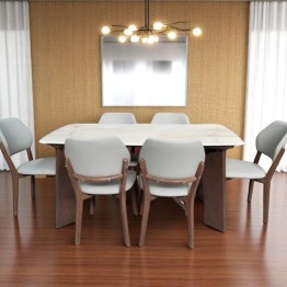 Dining table with 6 chairs modern T-66/S16