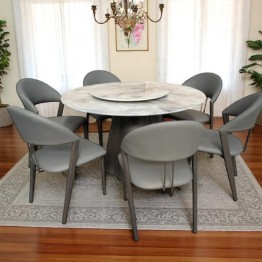Modern round dining table with 6 chairs 926-9