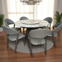 Modern round dining table with 6 chairs 926-9