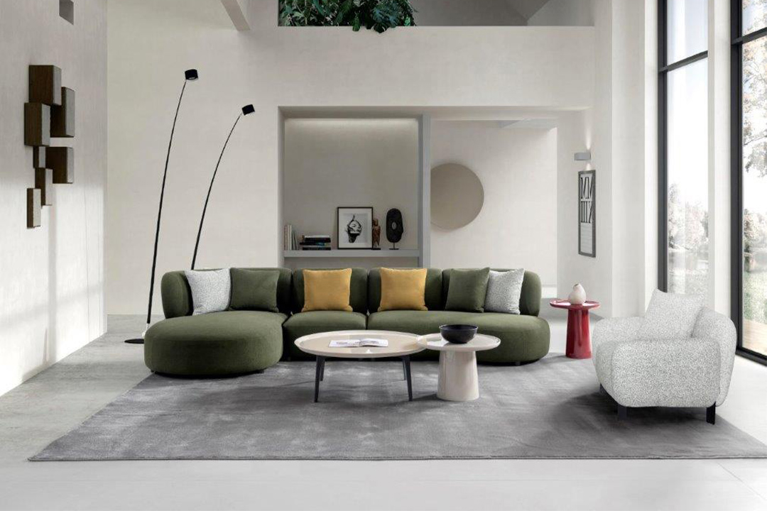 Modern corner sofa set (left) with single chair YS-68